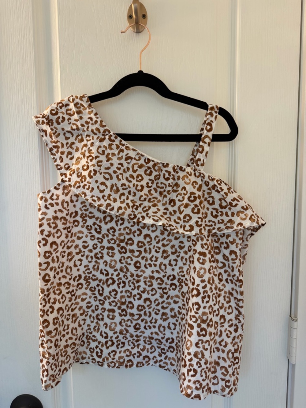 Janie and Jack White and Brown Leopard Print Top